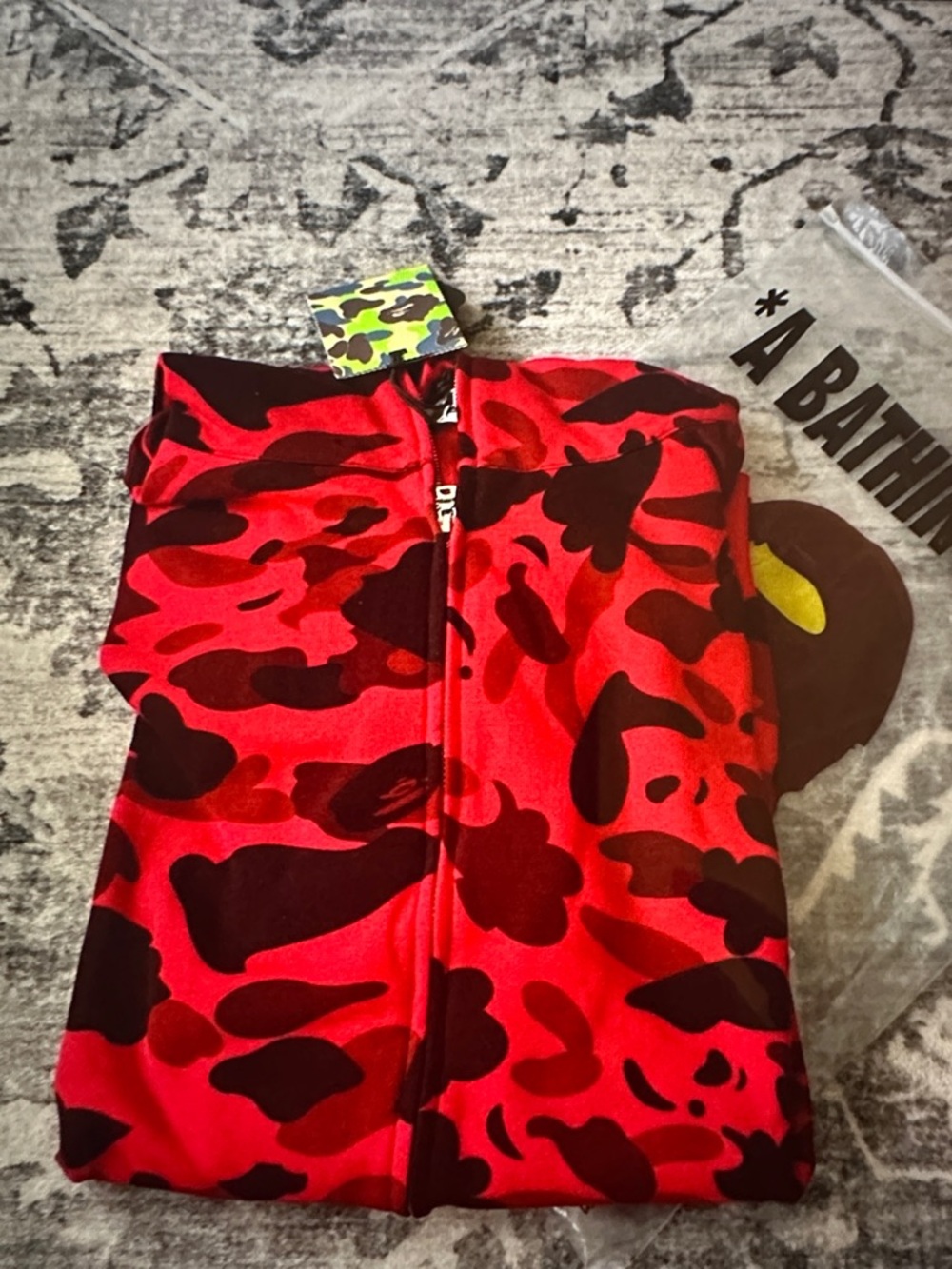 A Bathing Ape Red Camo Zip-Up Hoodie